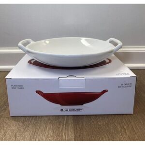 NEW IN BOX Le Creuset Wok Plate Large White